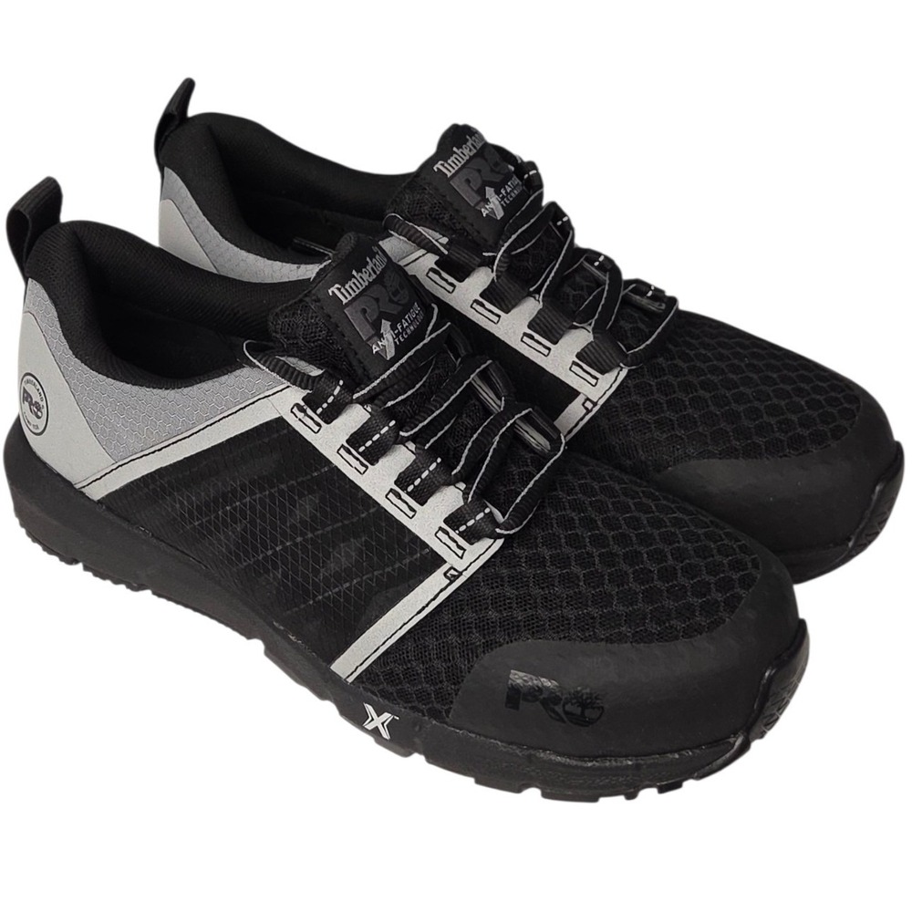 Timberland PRO Radius Work Shoes Womens 7.5 Wide Black Gray‎ Composite Toe NEW